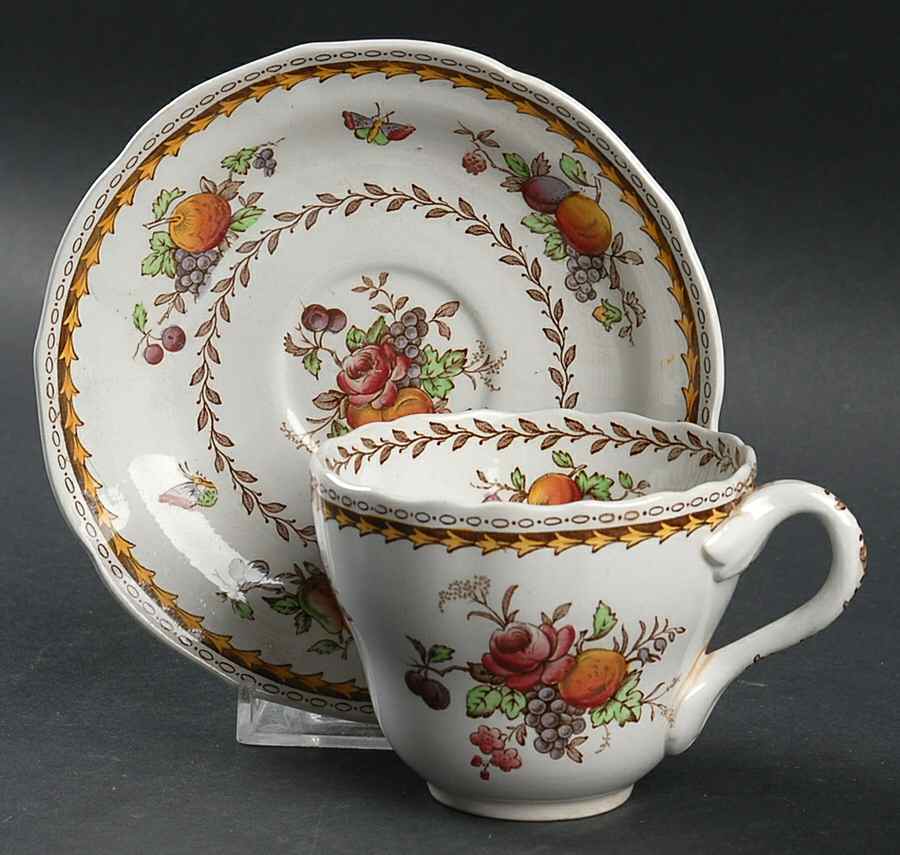Rockingham Flat Cup & Saucer Set by Spode-1