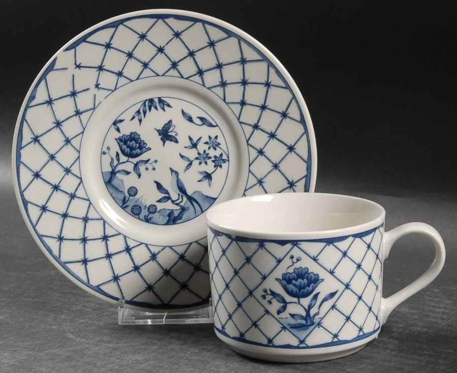 Dynasty Flat Cup & Saucer Set by Sango-1