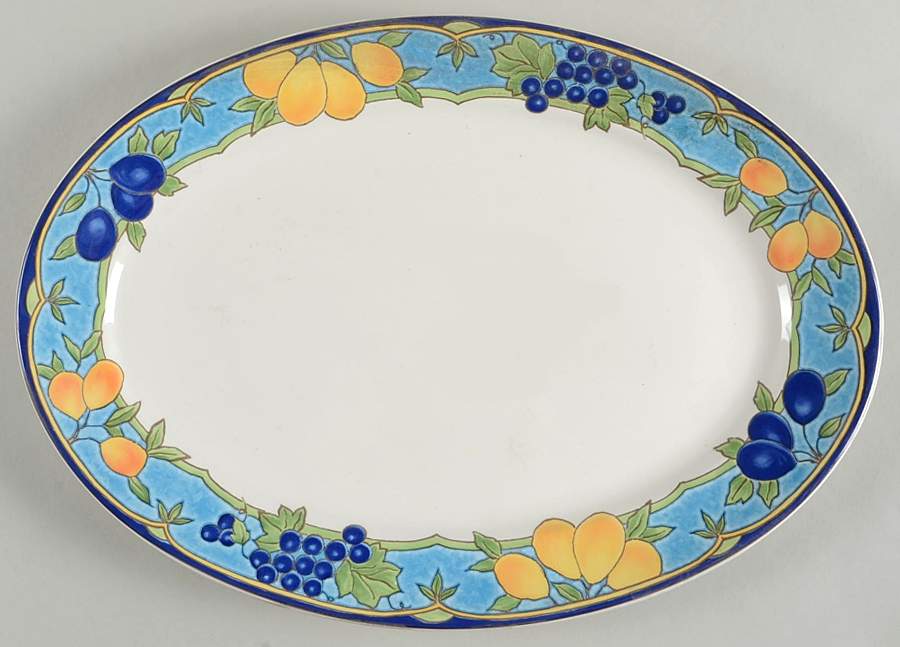 Summersweet 16" Oval Serving Platter by Sango-1