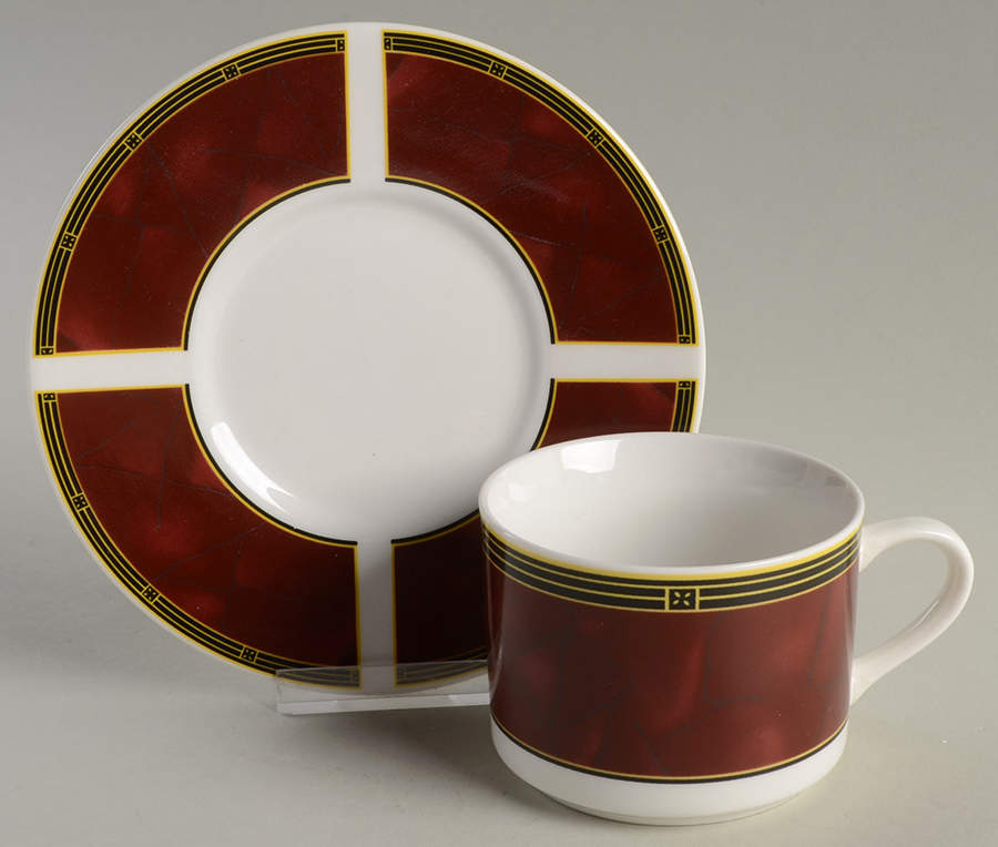 Ruby Flat Cup & Saucer Set by Sango-1