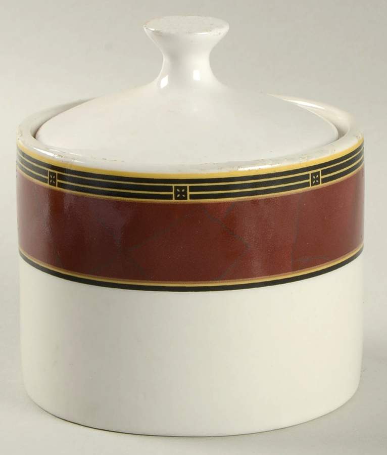 Ruby Sugar Bowl & Lid by Sango-1