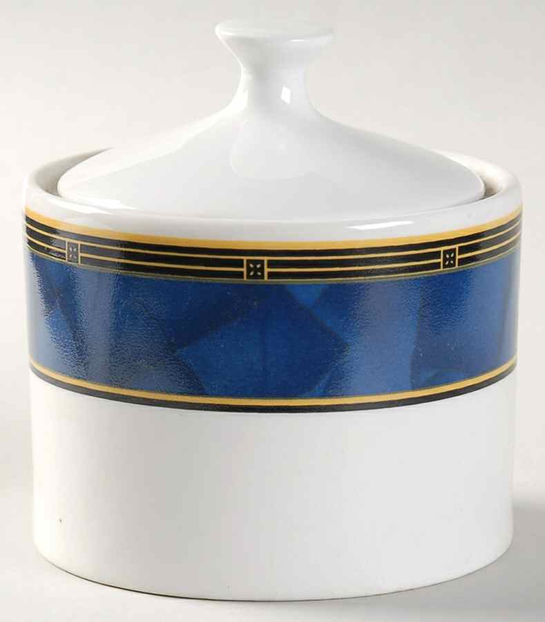 Sapphire Sugar Bowl & Lid by Sango-1