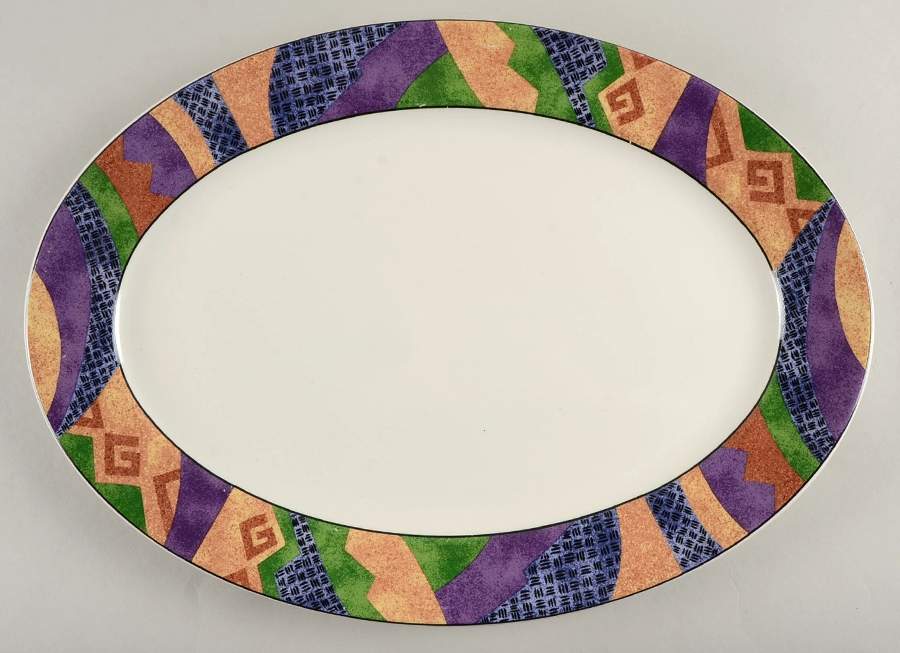 Karma 16" Oval Serving Platter by Sango-1