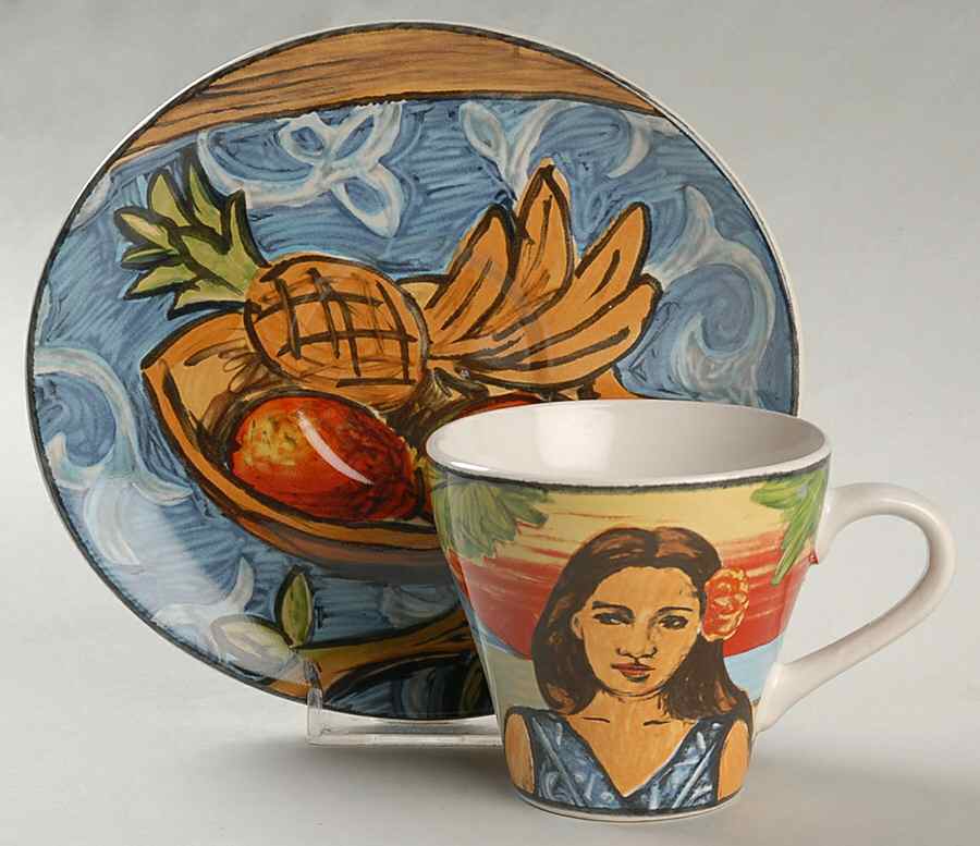 Fantasy Island Flat Cup & Saucer Set by Sango-1