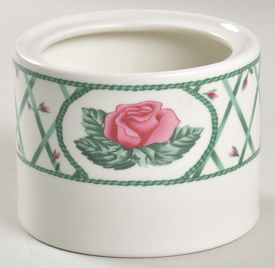 Trellis Rose Sugar Bowl No Lid by Sango-1