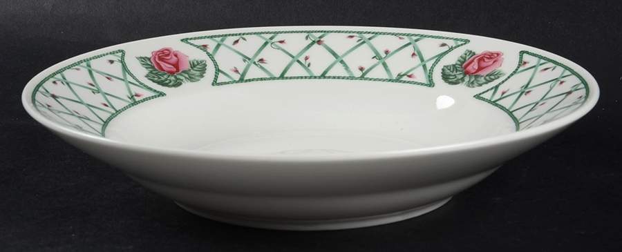 Trellis Rose Coupe Soup Bowl by Sango-1