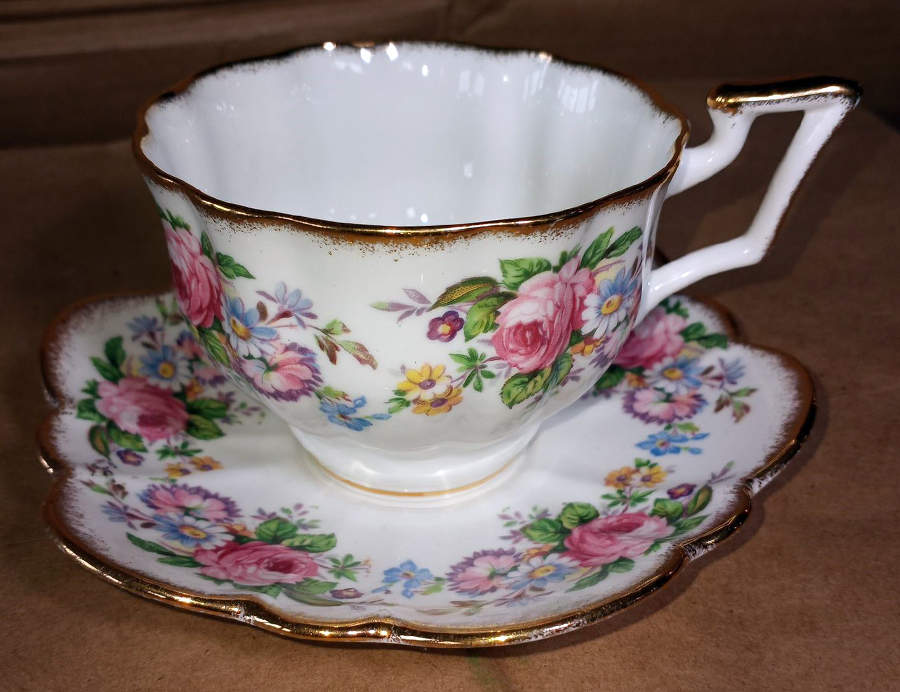 Floral Flat Cup & Saucer Set by Salisbury-1
