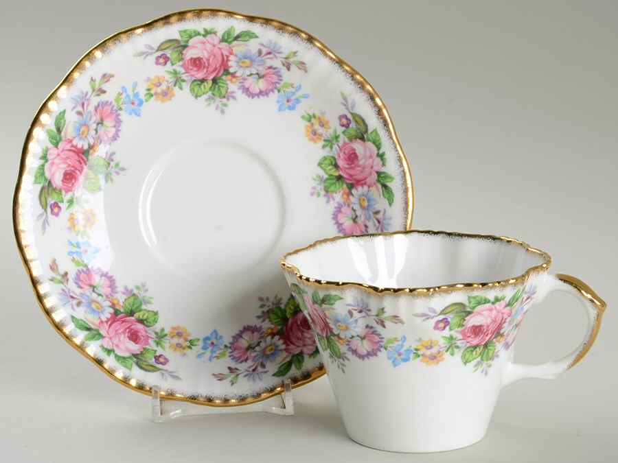 Floral Flat Cup & Saucer Set by Salisbury-1