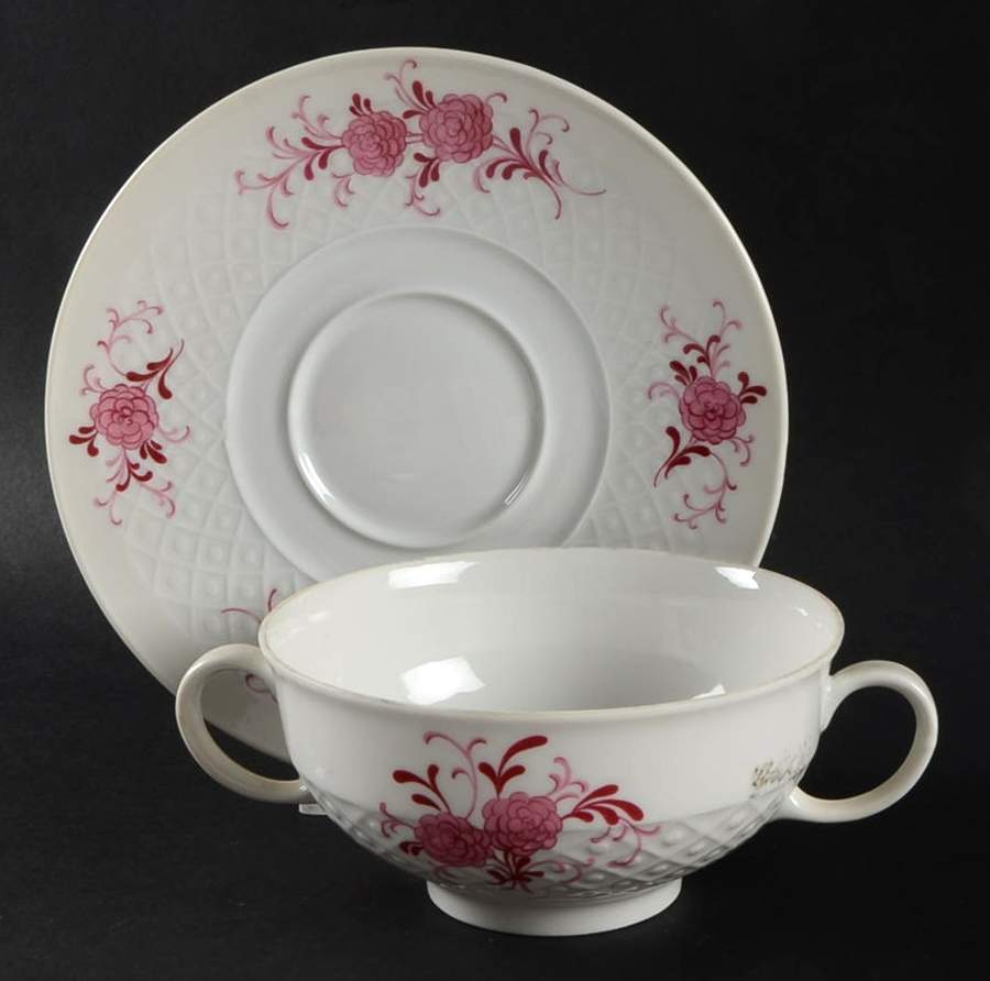 26043 Flat Cream Soup Bowl & Saucer Set by Seltmann-1