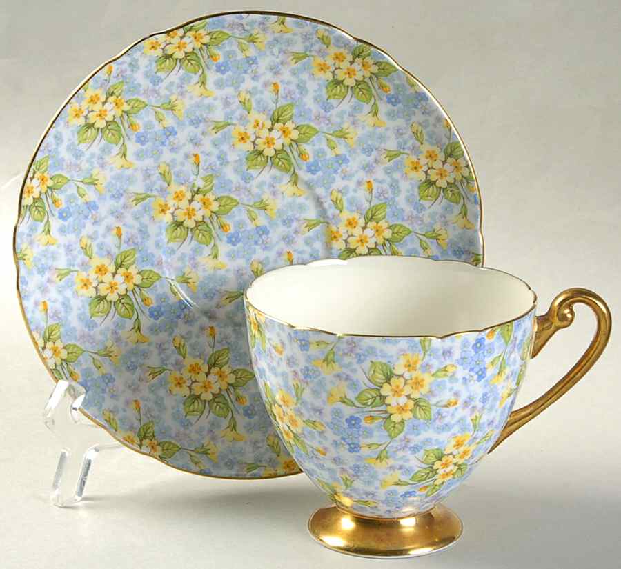 Primrose Chintz (Ripon) Footed Cup & Saucer Set by Shelley-1