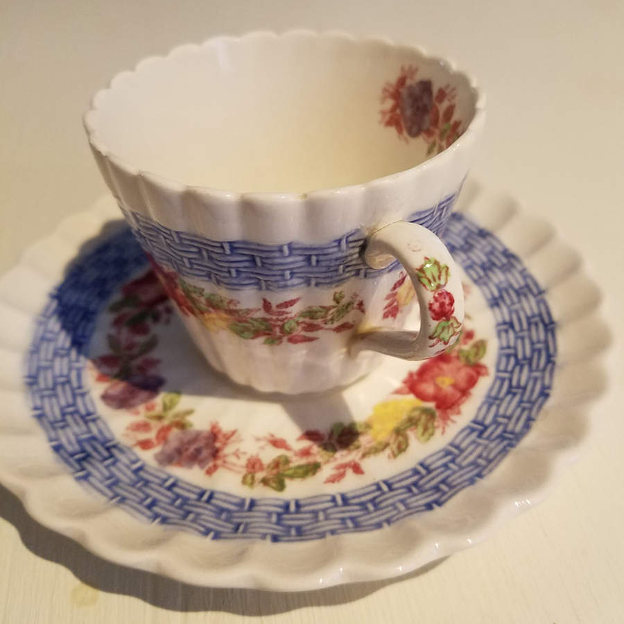 SP144 Flat Demitasse Cup & Saucer Set by Spode-1