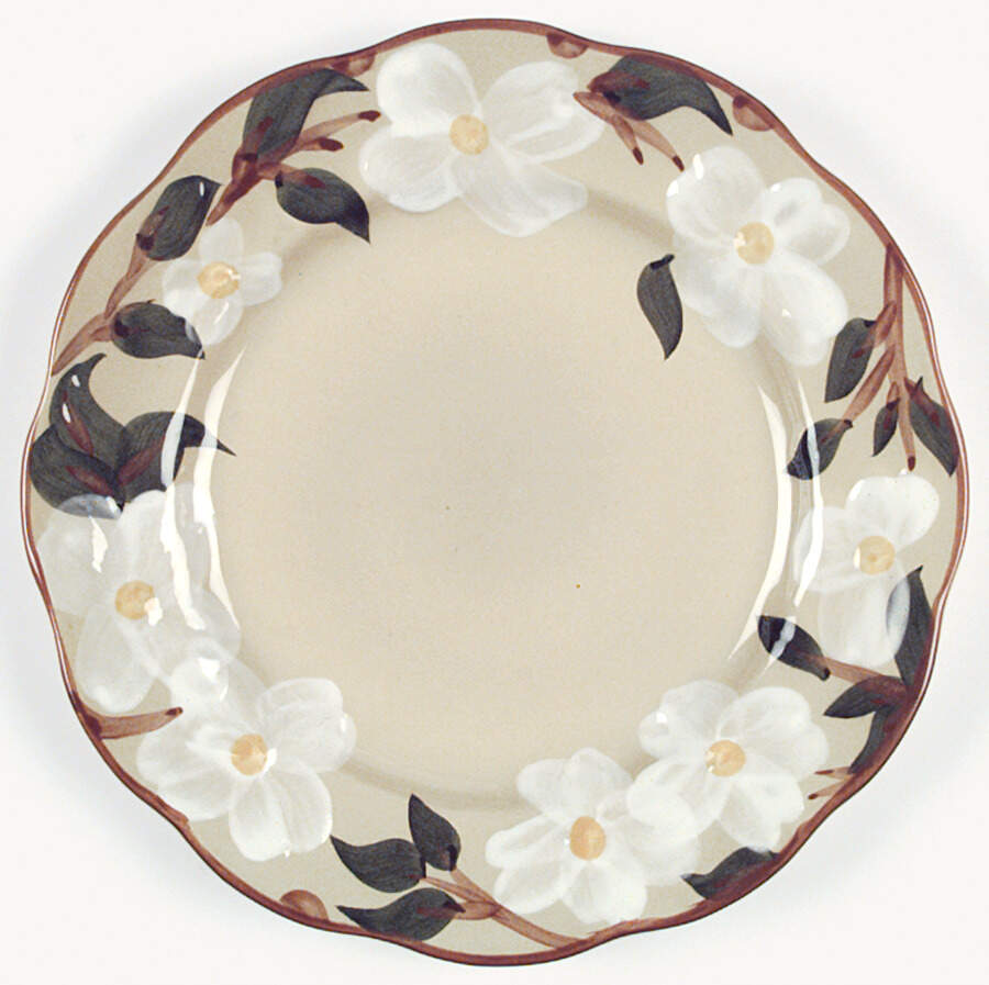 White Dogwood Dinner Plate by Stangl-1