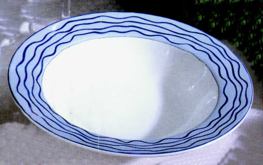 Blue Shadow Rim Soup Bowl by Sakura-1