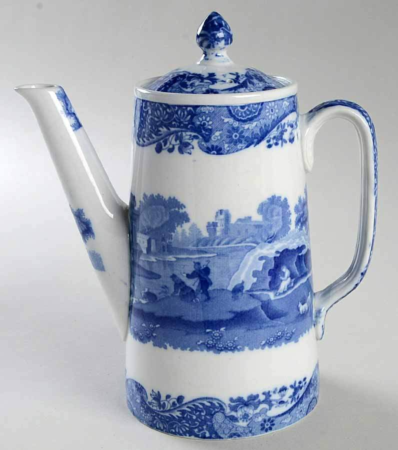 Blue Italian (Older) Coffee Pot & Lid by Spode-1