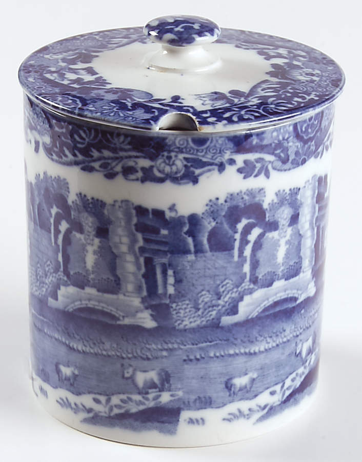 Blue Italian (Older) Jam/Jelly & Lid by Spode-1