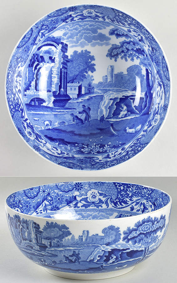 Blue Italian (Older) 9" Salad Serving Bowl by Spode-1