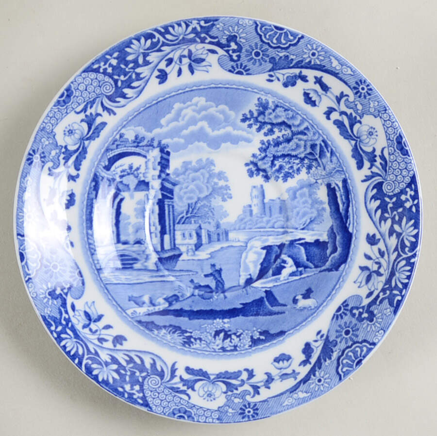 Blue Italian (Older) Saucer by Spode-1