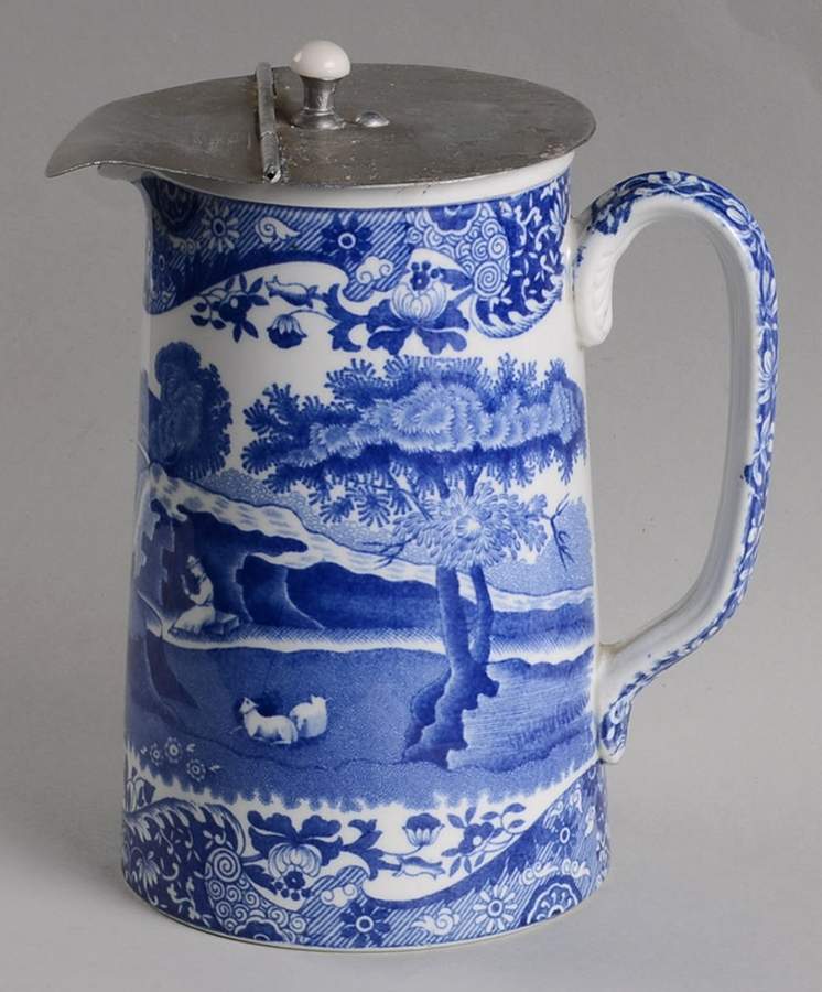 Blue Italian (Older) Syrup with Metal Lid by Spode-1
