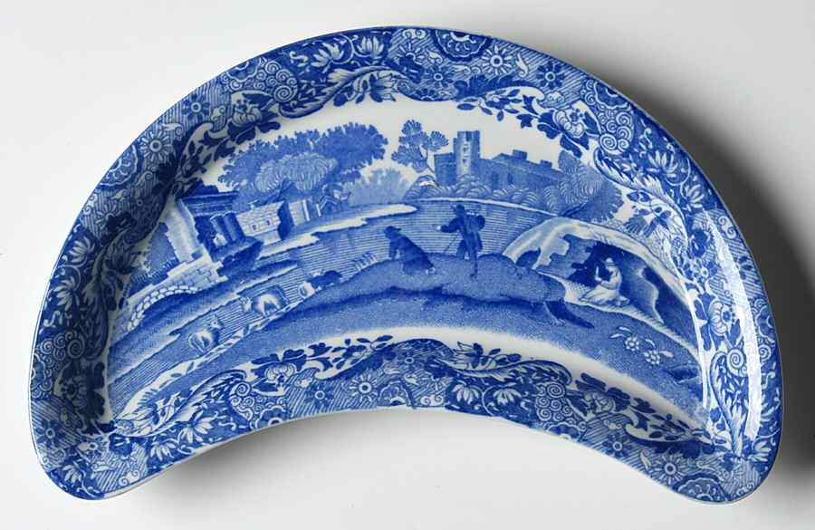 Blue Italian (Older) Crescent Salad Plate by Spode-1