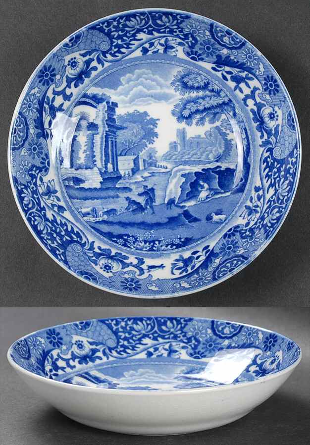 Blue Italian (Older) Coupe Cereal Bowl by Spode-1