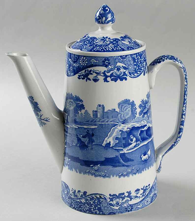 Blue Italian (Older) Coffee Pot & Lid by Spode-1