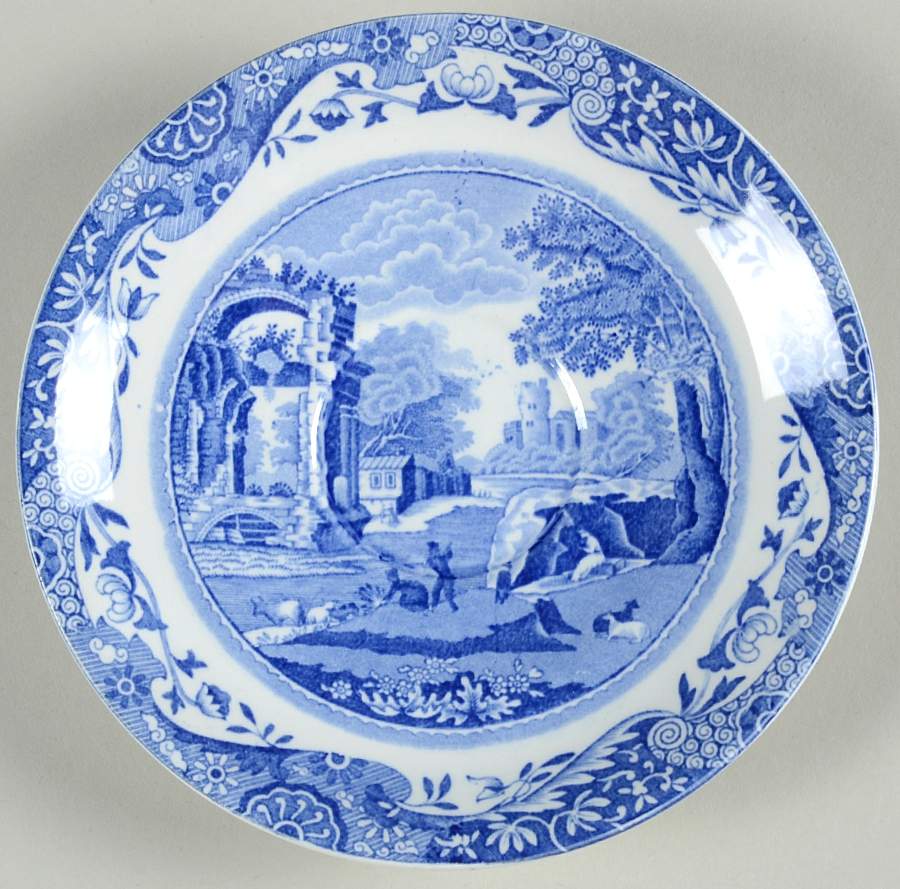 Blue Italian (Older) Saucer for Footed Demitasse Cup by Spode-1