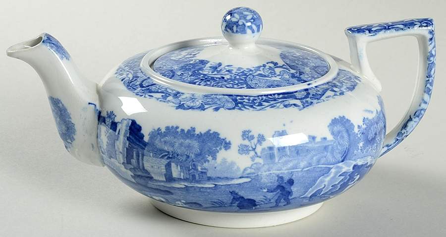 Blue Italian (Older) Mini Teapot & Lid by Spode-1
