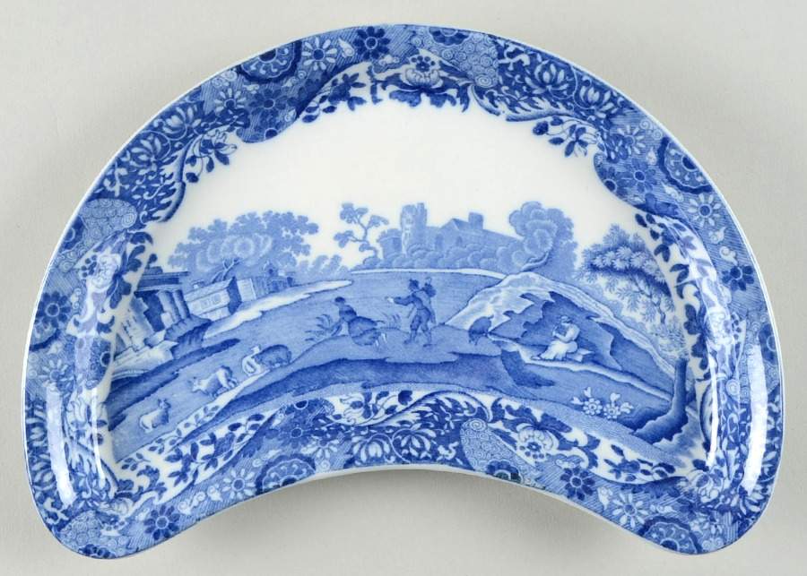 Blue Italian (Older) Crescent Salad Plate by Spode-1