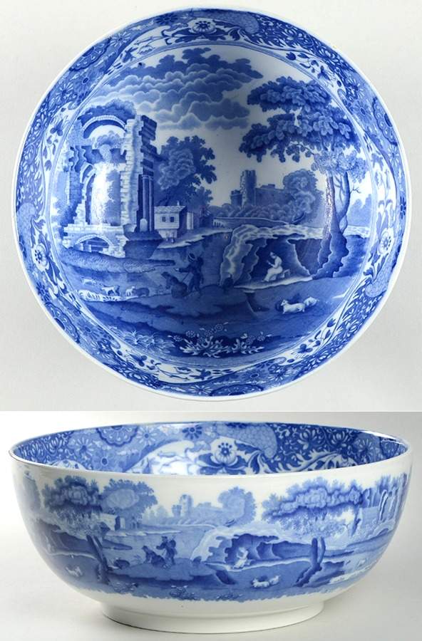 Blue Italian (Older) 10" Large Salad Serving Bowl by Spode-1