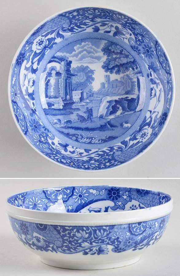 Blue Italian (Older) Coupe Cereal Bowl by Spode-1