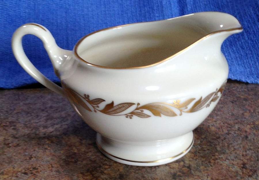 Carlton (Gold Leaf Band, Not Embossed) Creamer by Shenango-1