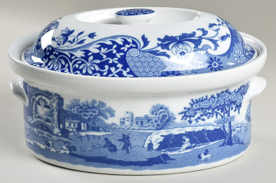 Blue Italian 2.5 Qt Oval Covered Casserole by Spode-1