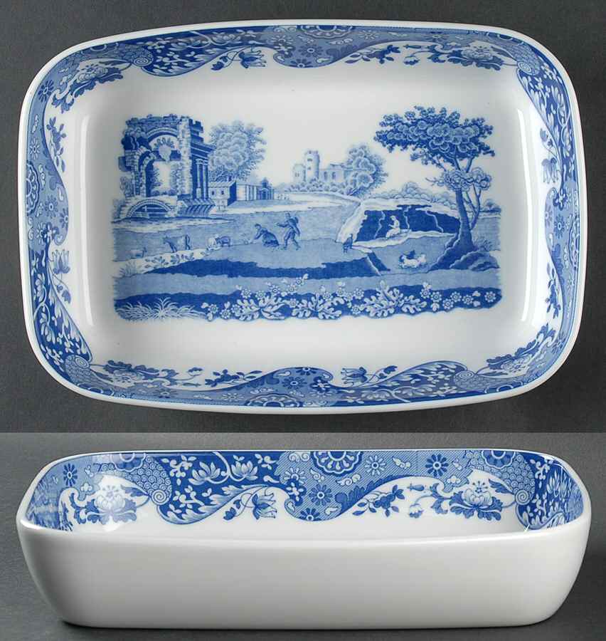 Blue Italian 10" Rectangular Baker by Spode-1