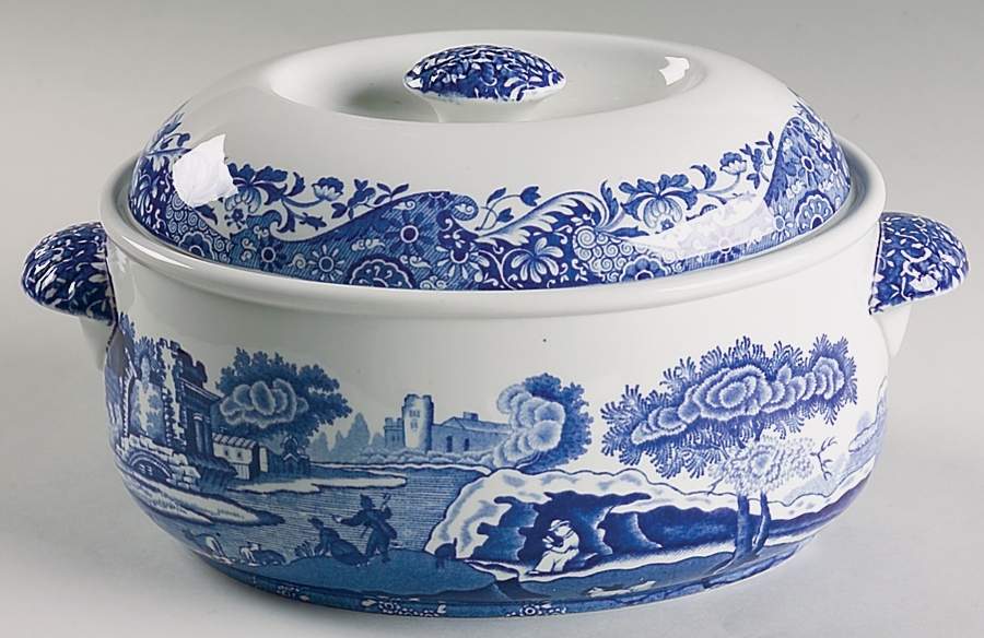 Blue Italian 2 Quart Oval Covered Casserole by Spode-1
