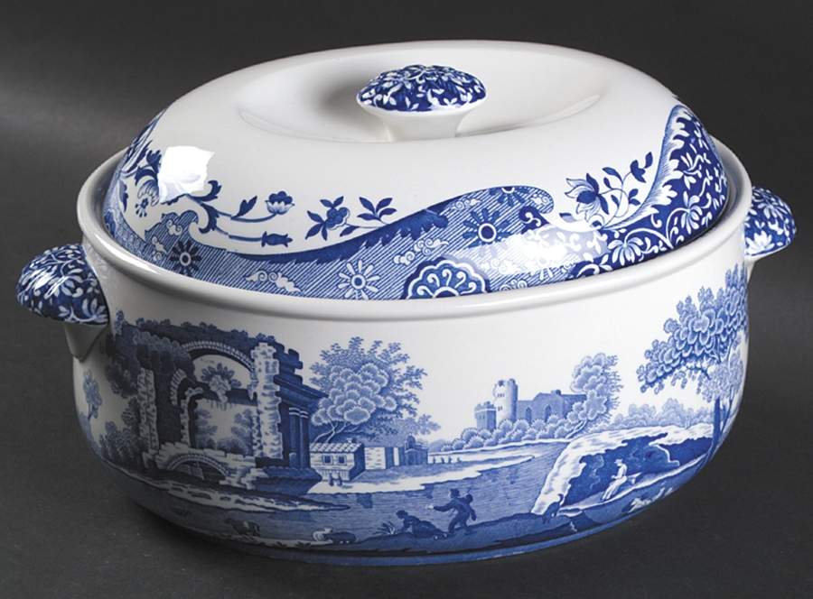 Blue Italian Lid for 3 Qt Oval Covered Casserole by Spode-1