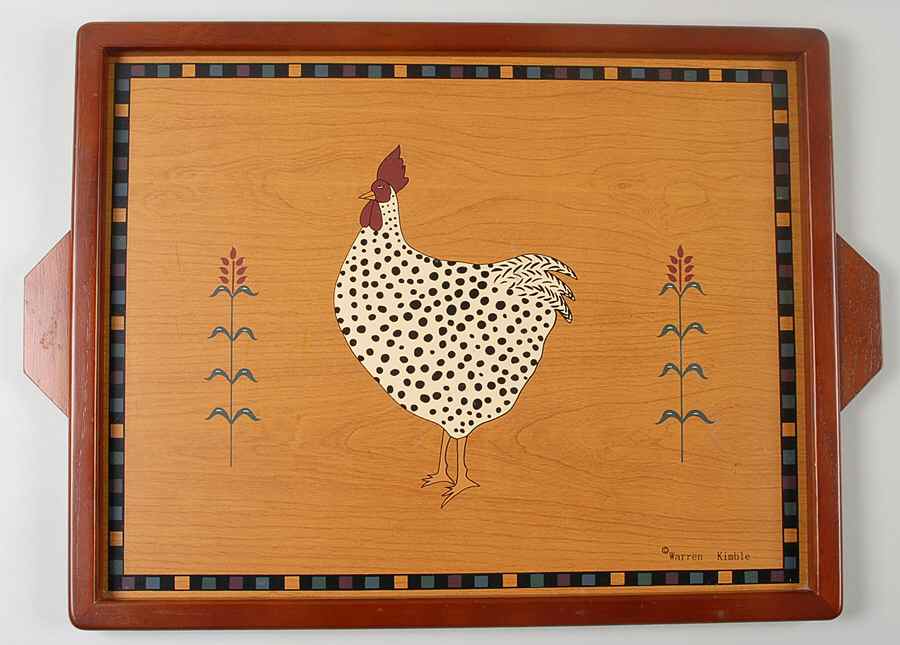 Country Quartet Rectangular Wood Tray by Sakura-1