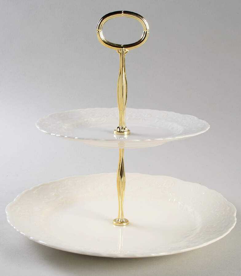 Rose Point 6 5/8"-10"  2 Tiered Serving Tray (Dp, Sp) HC by Steubenville-1