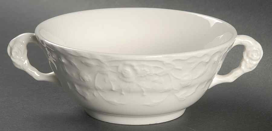 Rose Point Flat Cream Soup Bowl by Steubenville-1