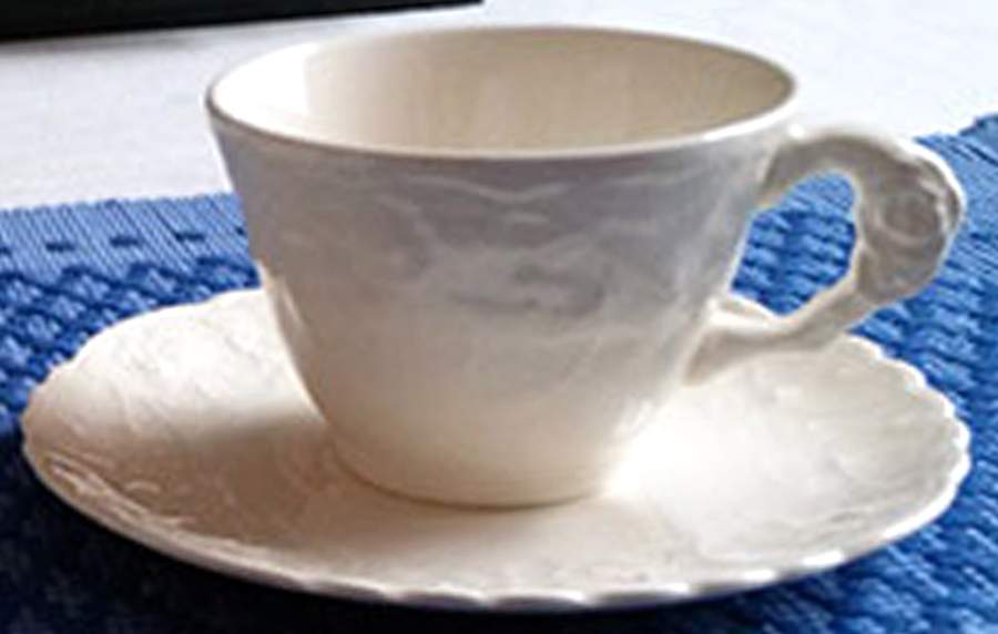 Rose Point Flat Cup & Saucer Set by Steubenville-1