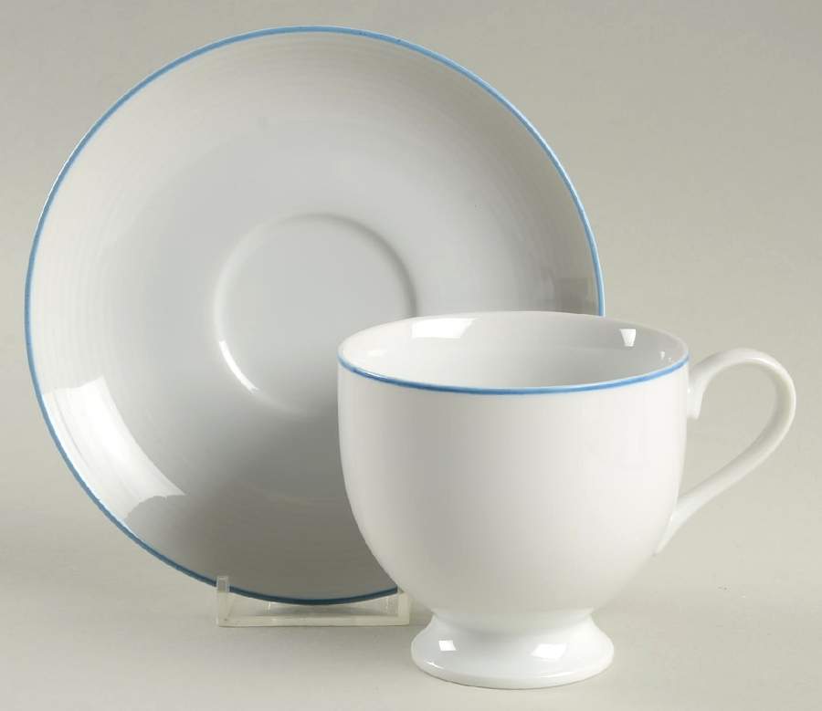 Tulip Blue  Footed Cup & Saucer Set by Studio Nova-1