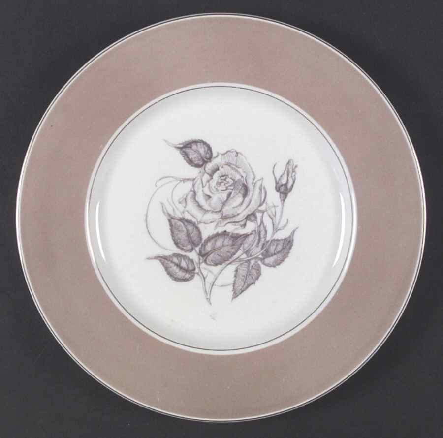 Sepia Rose Dinner Plate by Susie Cooper-1