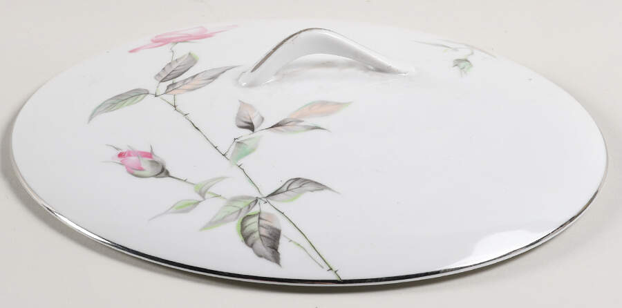 Dawn Rose Lid for Round Vegetable by Sango-1