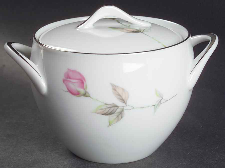 Dawn Rose Sugar Bowl & Lid by Sango-1