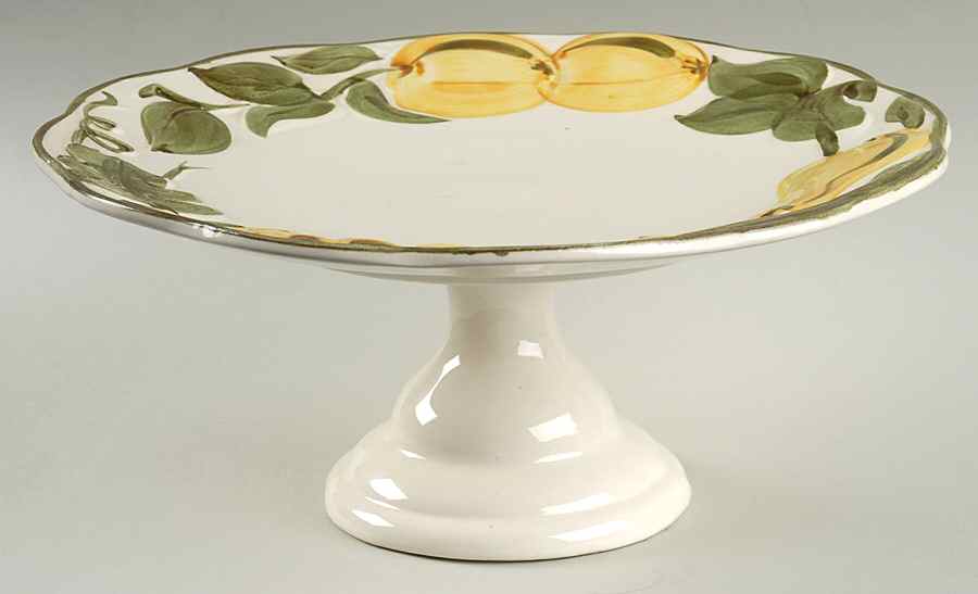 Sculptured Fruit 10" Diameter Pedestal Cake Stand by Stangl-1