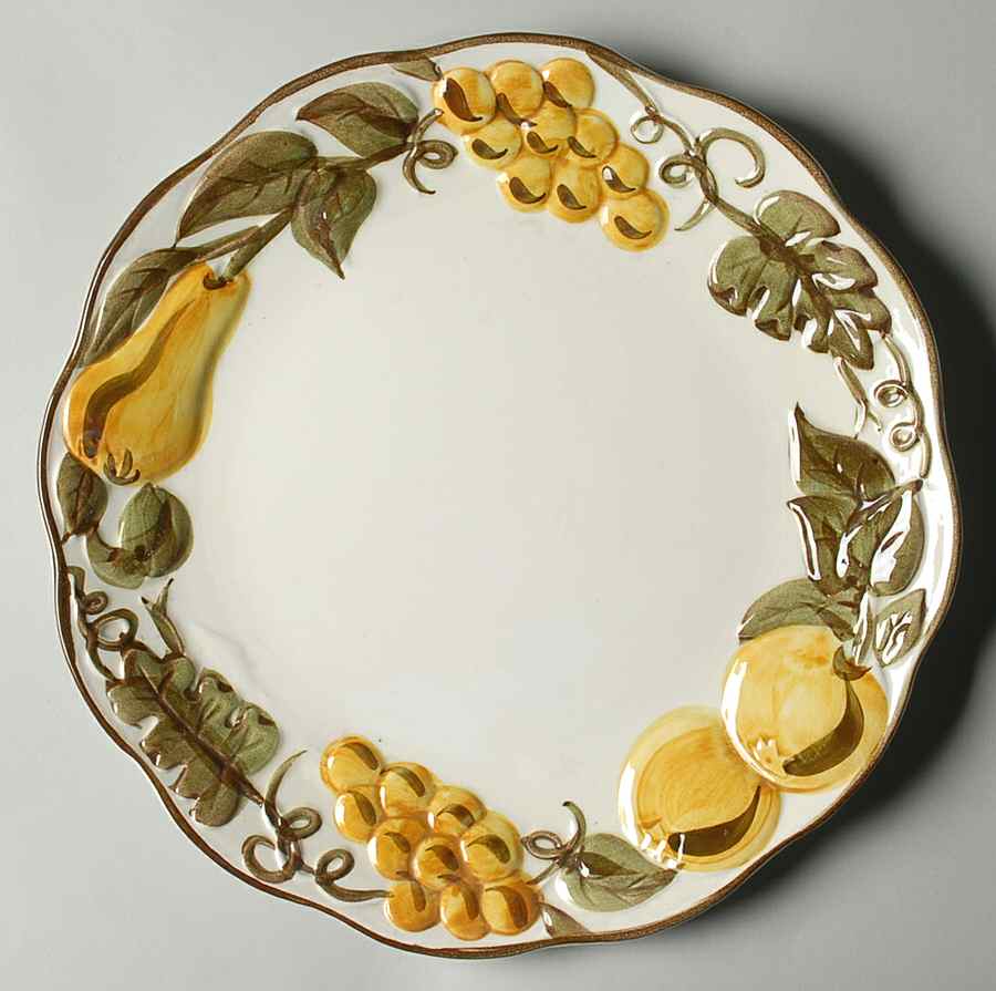 Sculptured Fruit 12" Chop Plate (Round Platter) by Stangl-1