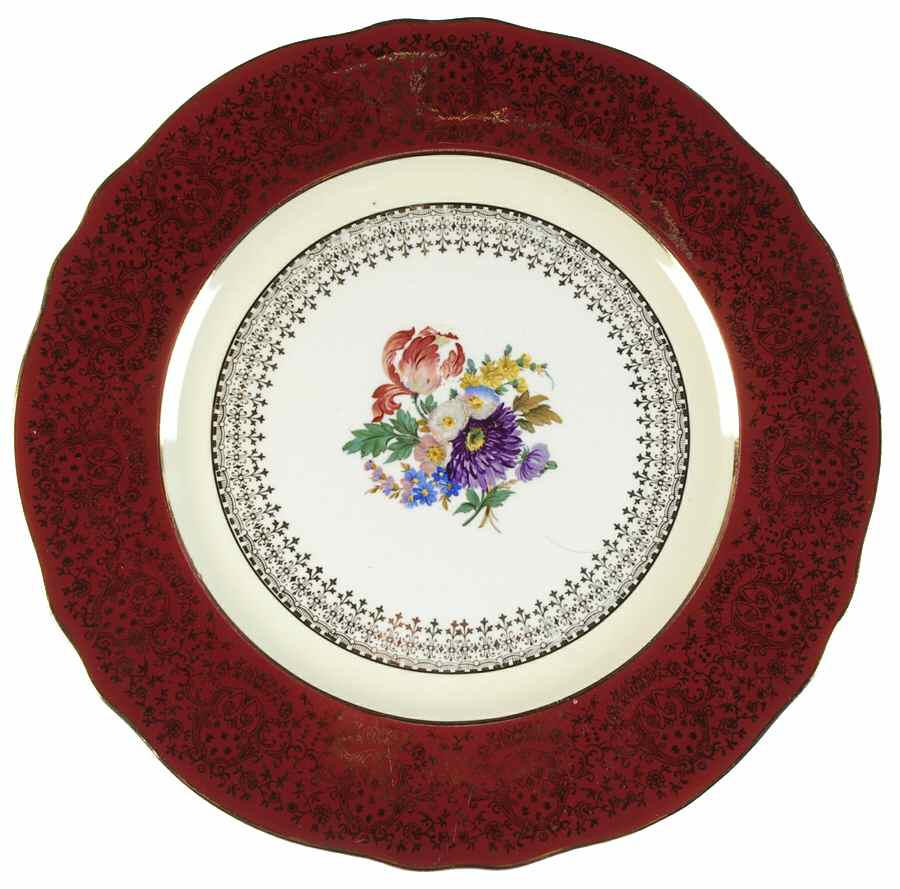 2049 Red Dinner Plate by Steubenville-1