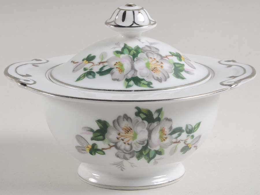 SLV1 Sugar Bowl & Lid by Silvern China (Japan)-1