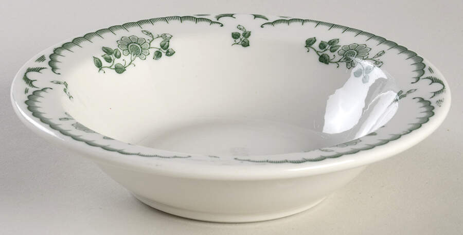 Chardon Rose Green Rim Cereal Bowl by Shenango-1