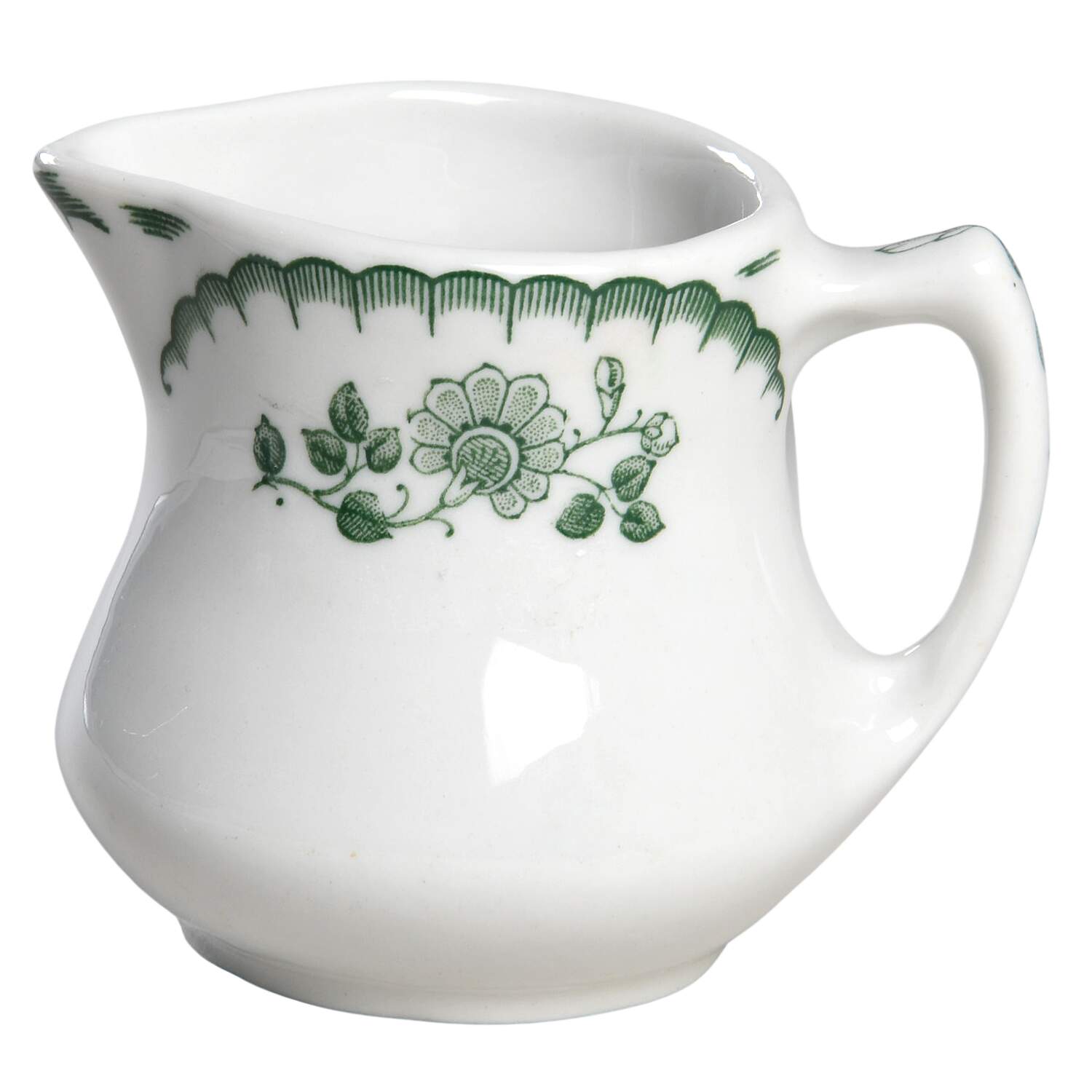 Chardon Rose Green Mini Creamer by Shenango-1