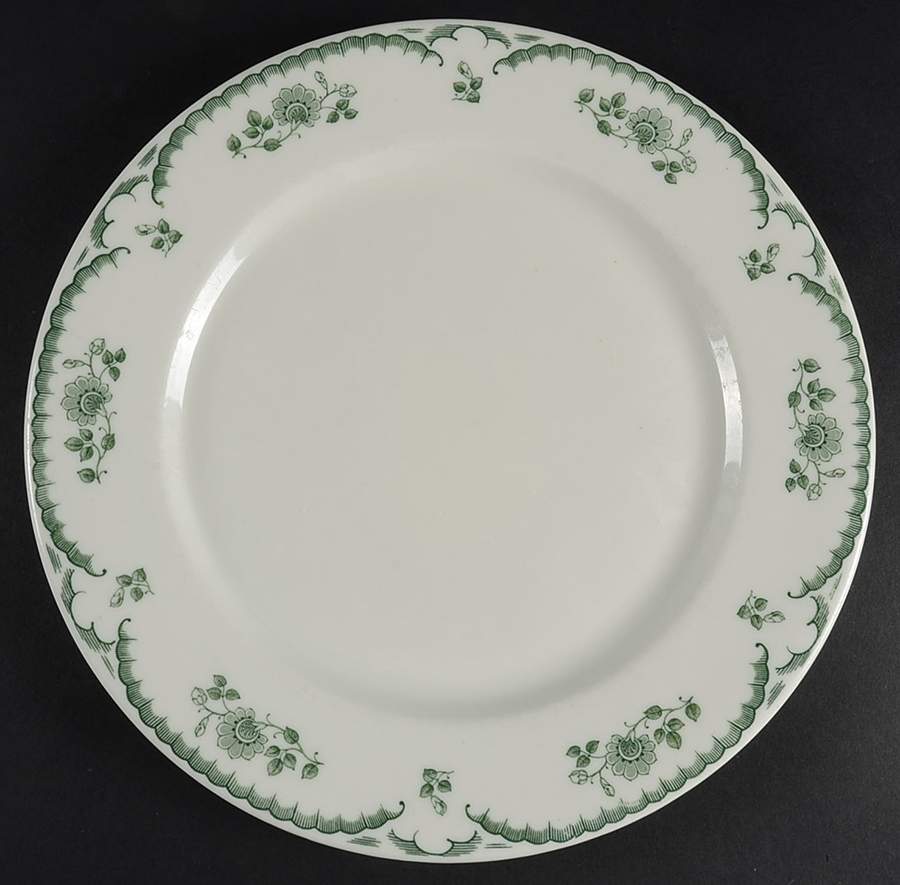 Chardon Rose Green Service Plate (Charger) by Shenango-1